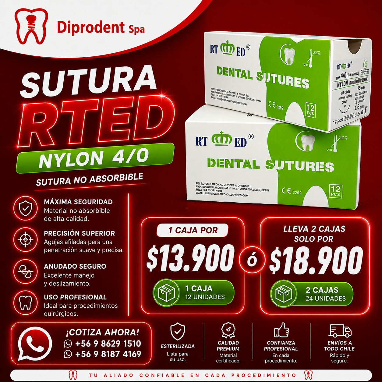 Sutura RTD Nylon 4/0